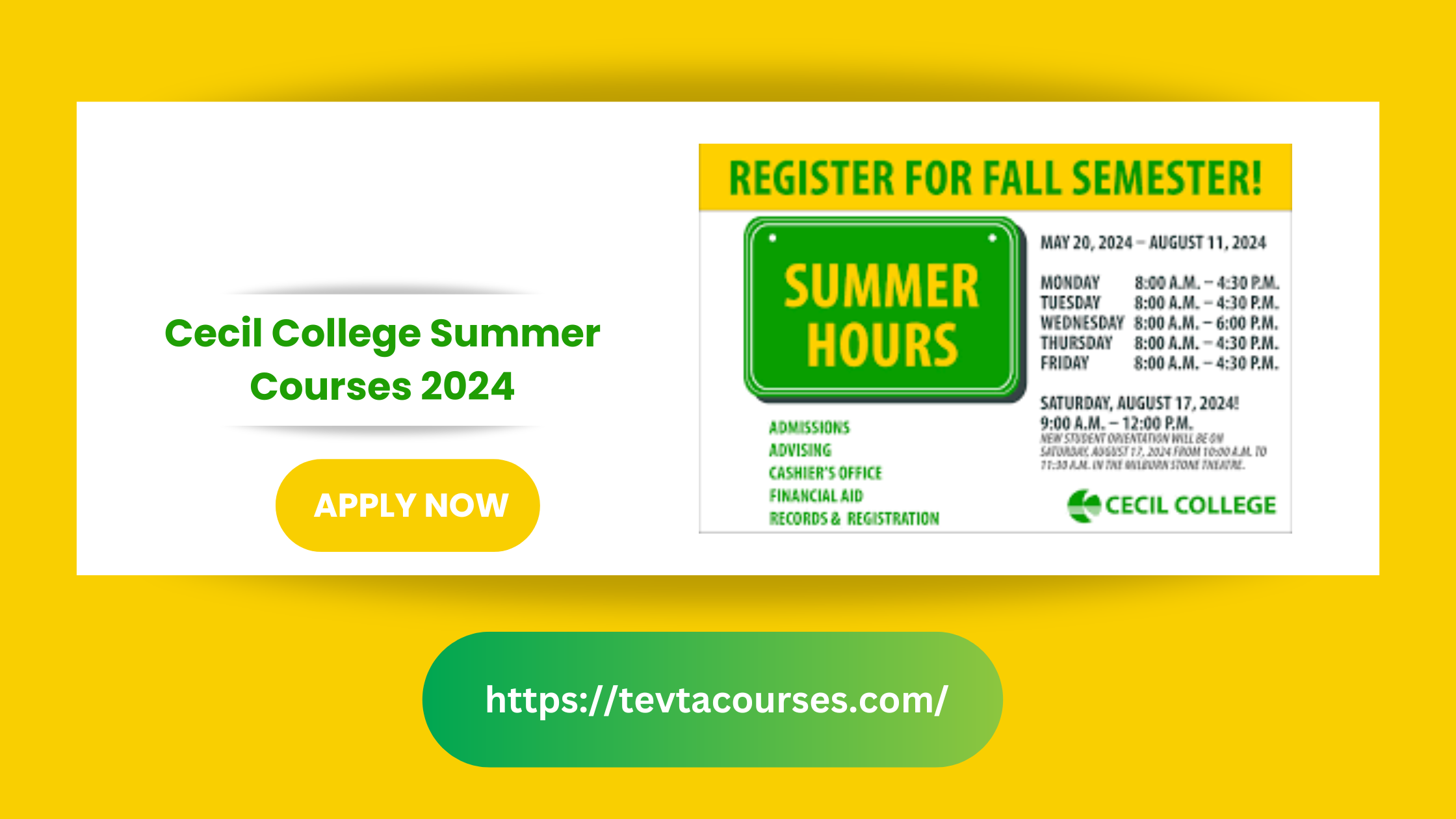 Cecil College Summer Courses 2024