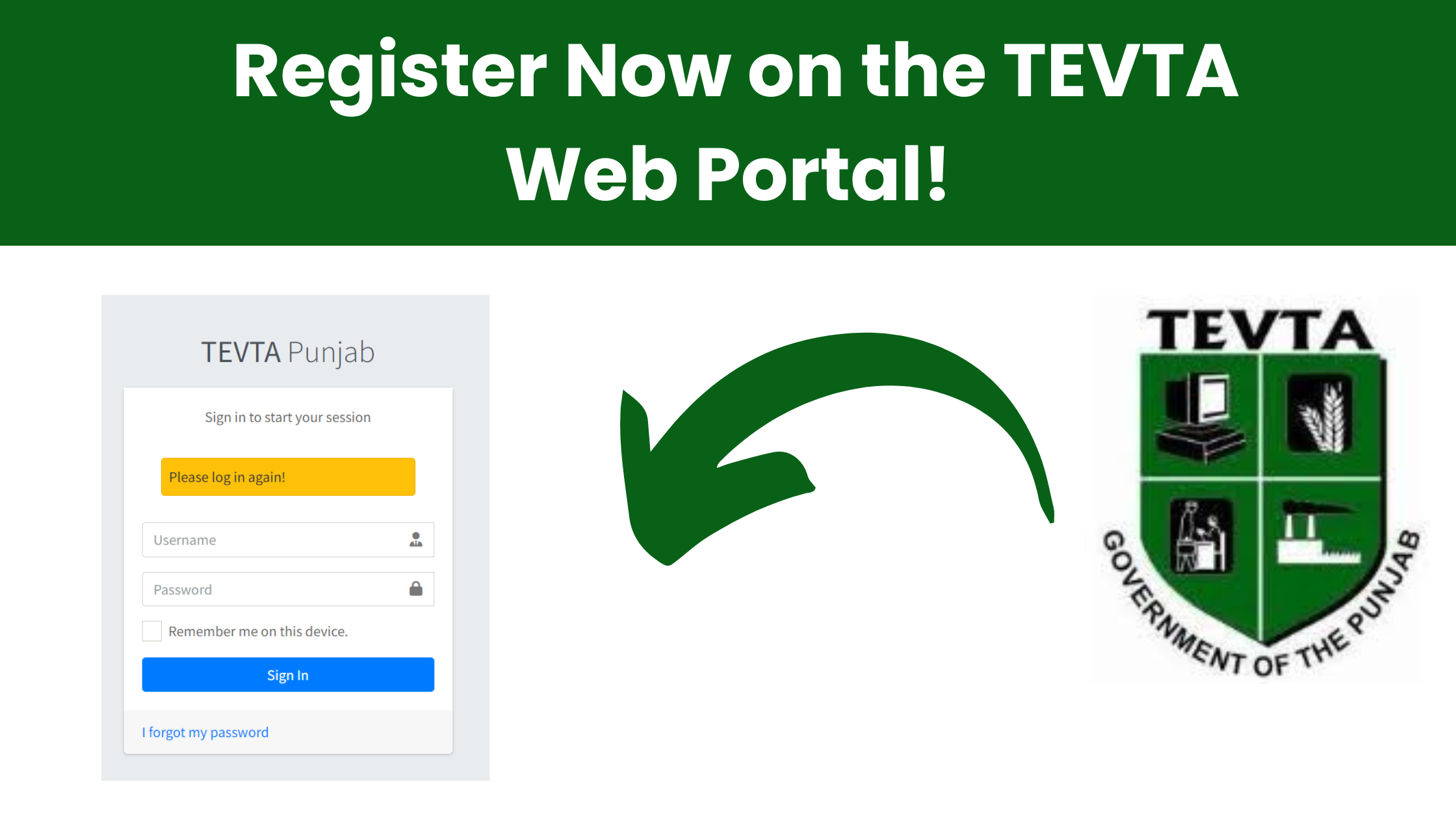 Register Now on the TEVTA Web Portal 1 1