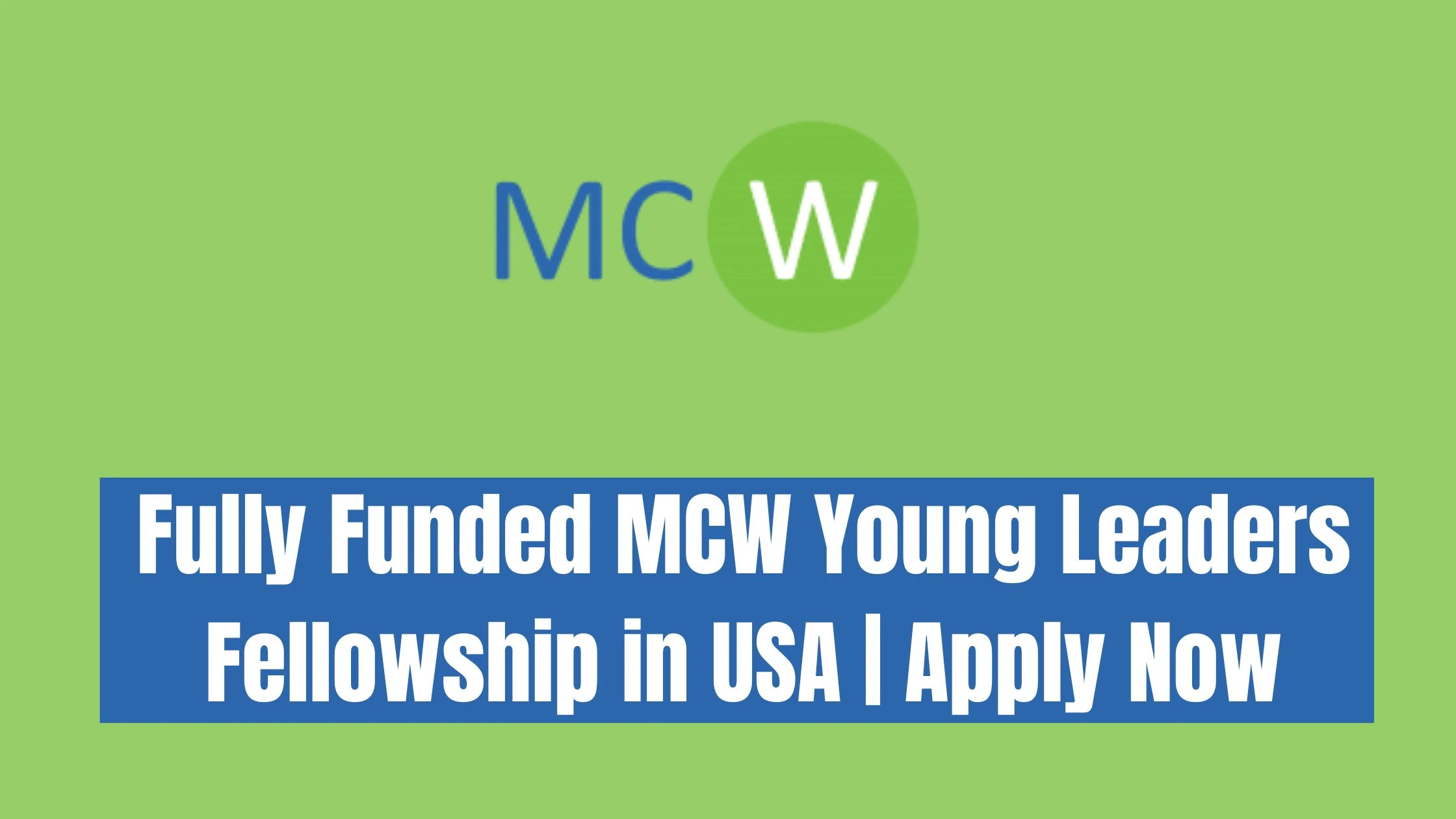 Fully Funded MCW Young Leaders Fellowship in USA | Apply Now