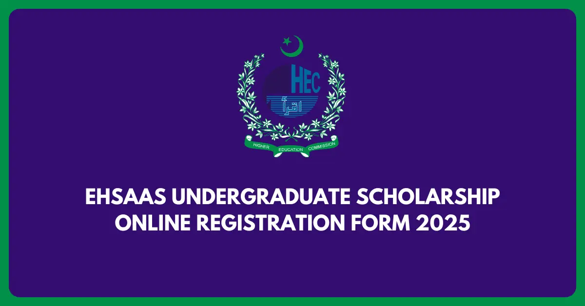 EHSAAS UNDERGRADUATE SCHOLARSHIP ONLINE REGISTRATION FORM 2025